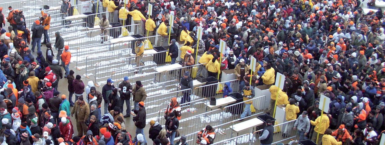 Steel Barricades used to create multiple entrances to an event