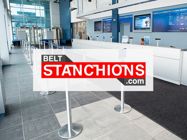 BeltStanchions.com - Belt Barrier Line at Ticket Counter