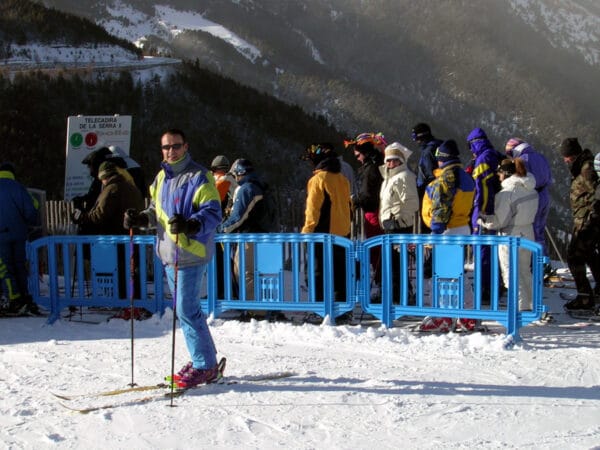 Pedestrian Barricades at Ski Resort
