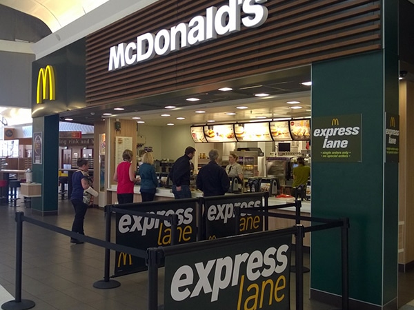 Retractable Belt Barriers and Signage at McDonald’s