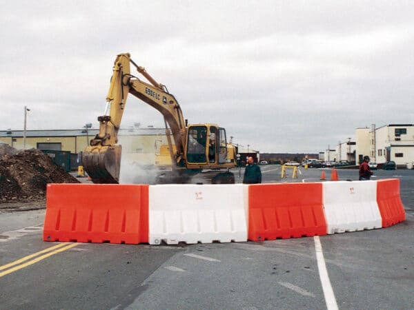 Traffic Safety Plastic Jersey Barriers on Construction Site