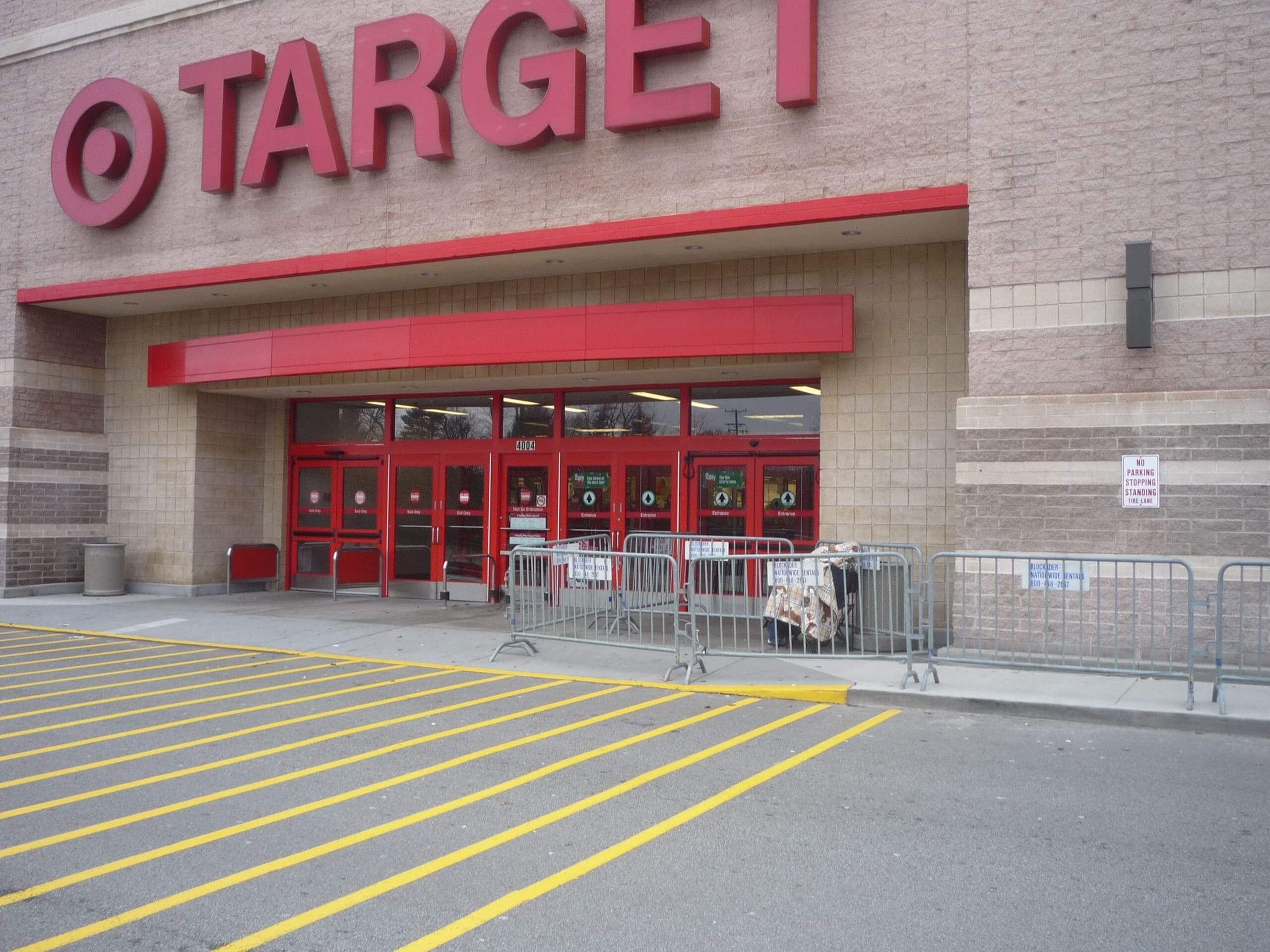 A Target Store with steel barriers