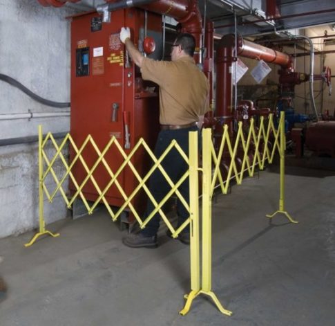 Steel Aisle Gate In A Manufacturing Plant