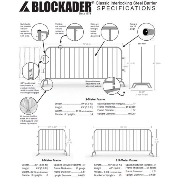 Blockader Classic Steel Barricade Specs