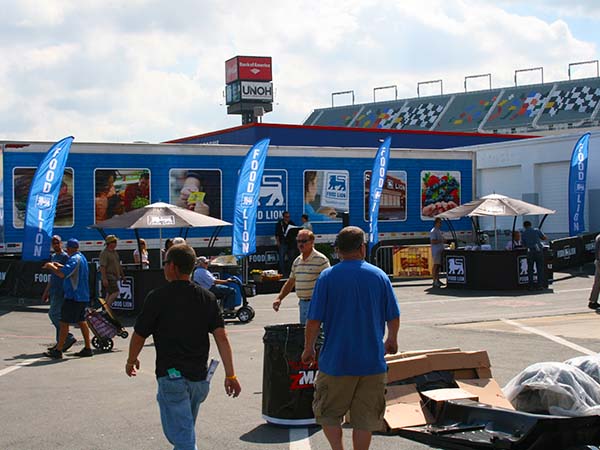 Flags, Umbrellas, Jackets at Charlotte Speedway